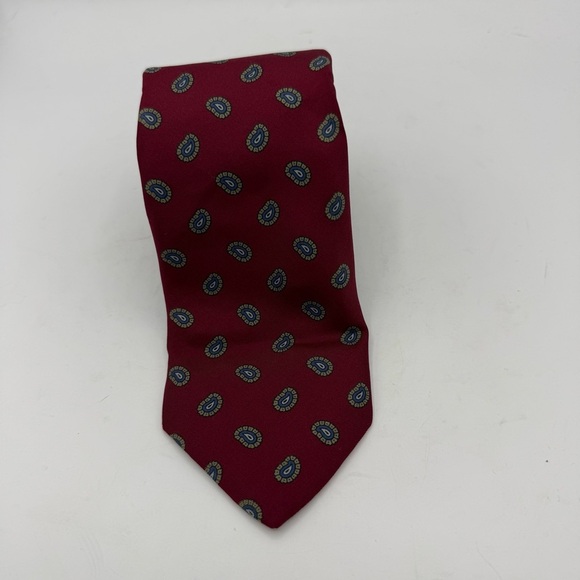 Robert Talbott For Fords Paisley Silk Tie Mens Red Blue Necktie 3x57 - Picture 2 of 5